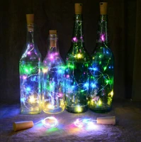 1pc solar wine bottle lights 10 led waterproof copper cork shaped lights firefly string lights for diy home decor
