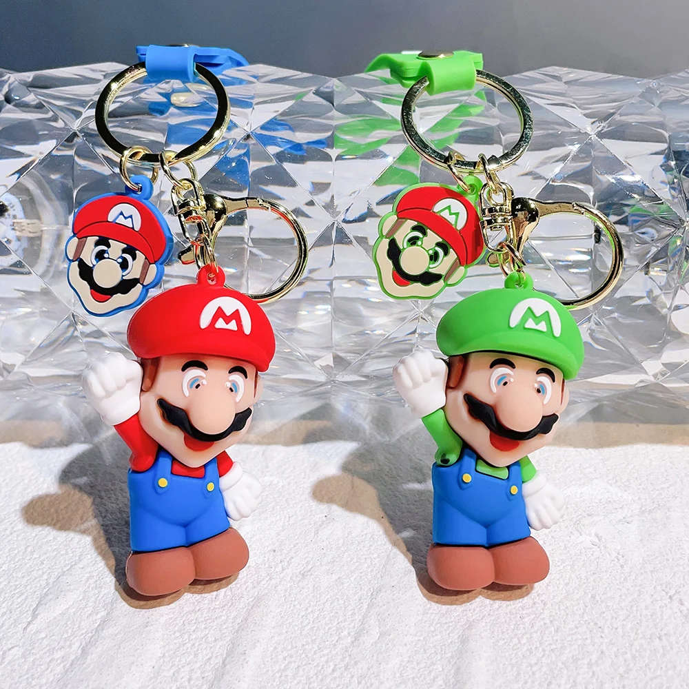 

Super Mario Bros Keychain PVC Action Figures Toys Luigi Koopa Troopa Toad Goomba Super Mario Figurarts Key Pendants Dolls Gifts