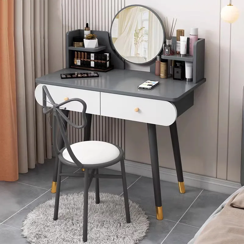 

Mirror Drawers Dressing Table Nordic Wood Desk Storage Dresser Storage Table Comfortable Coiffeuses De Chambre Dresser Furniture