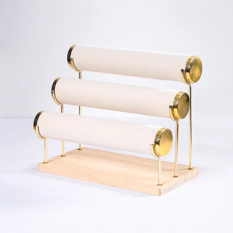 Velvet Bracelet Chain Watch T-Bar Rack Jewelry Hard Display Stand for Necklace Bracelets Anklets Organizer Watch Display Jewelry