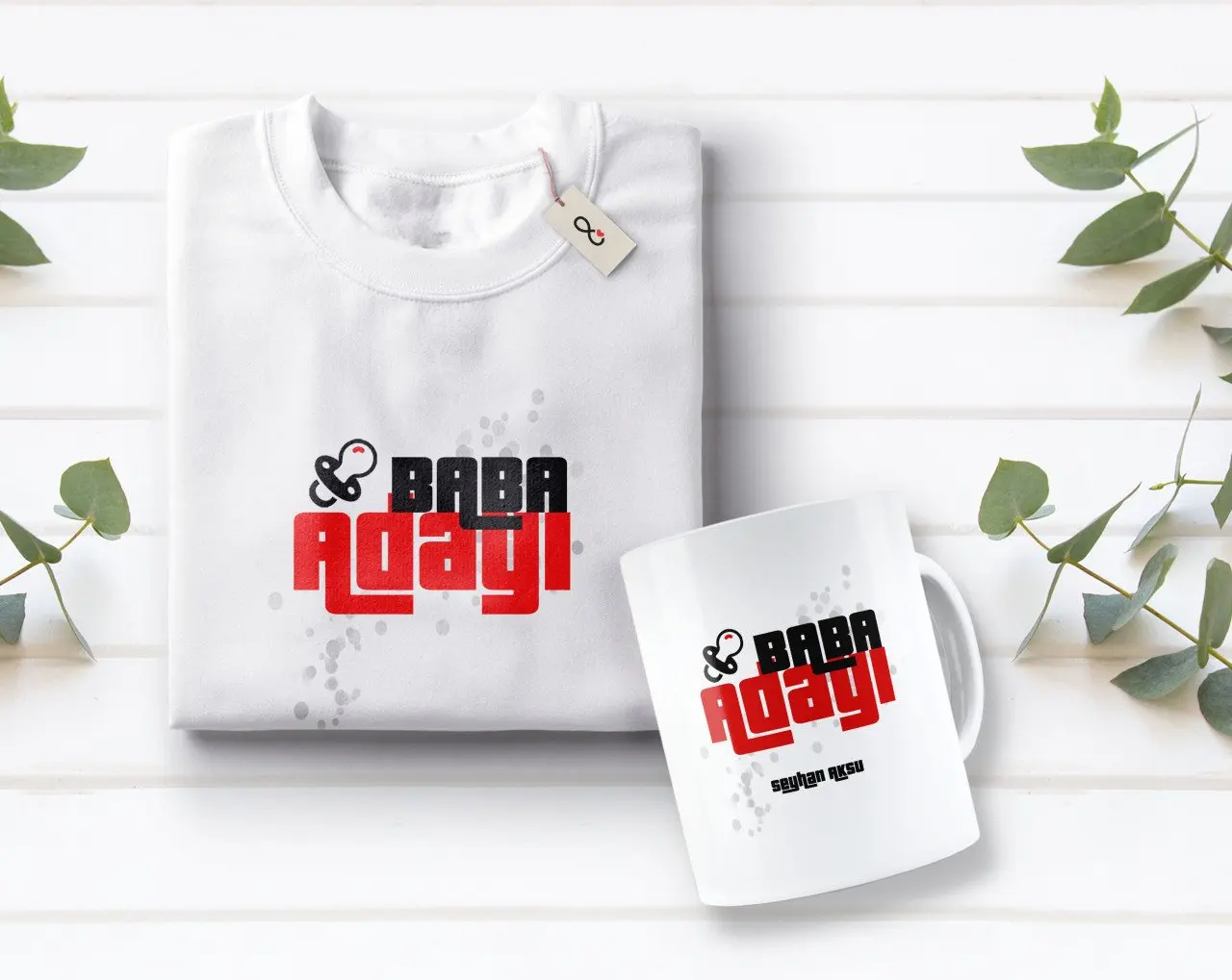 

Персонализированные папа потенциальной дизайн белая футболка и кружка Seti-6