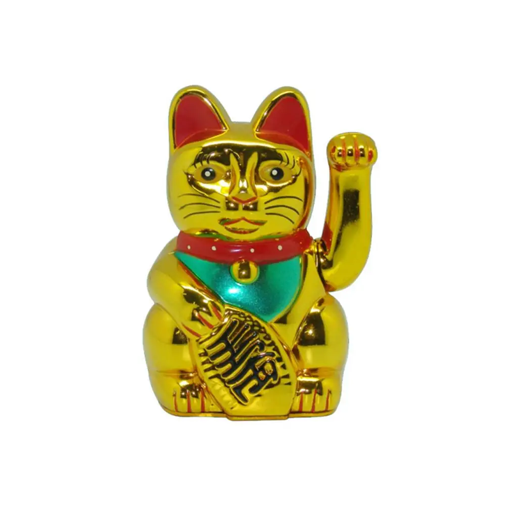 

5 Inch/13.5cm Lucky Cat Waving Feng Shui Beckoning Cat Wealth Fortune Lucky Kitty For Home/Shop/Store Decoration 3 Color Choose