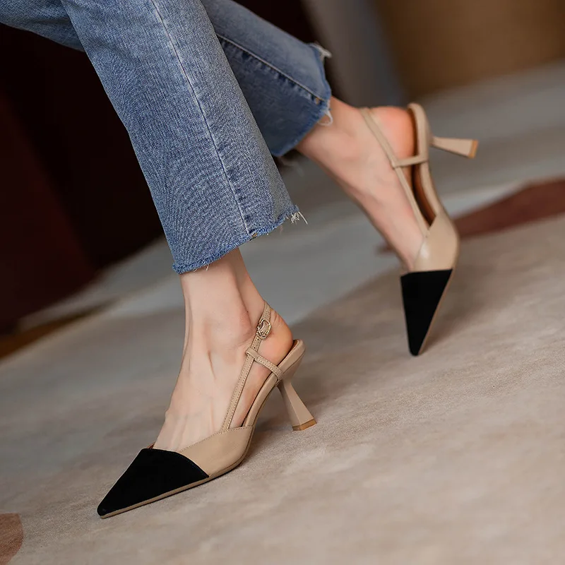 High Heels Summer 2023 New Arrival Fashion Buckle Pointed Heel Sandals Women Comfort Simplicity Stilettos Sandalias De Mujer