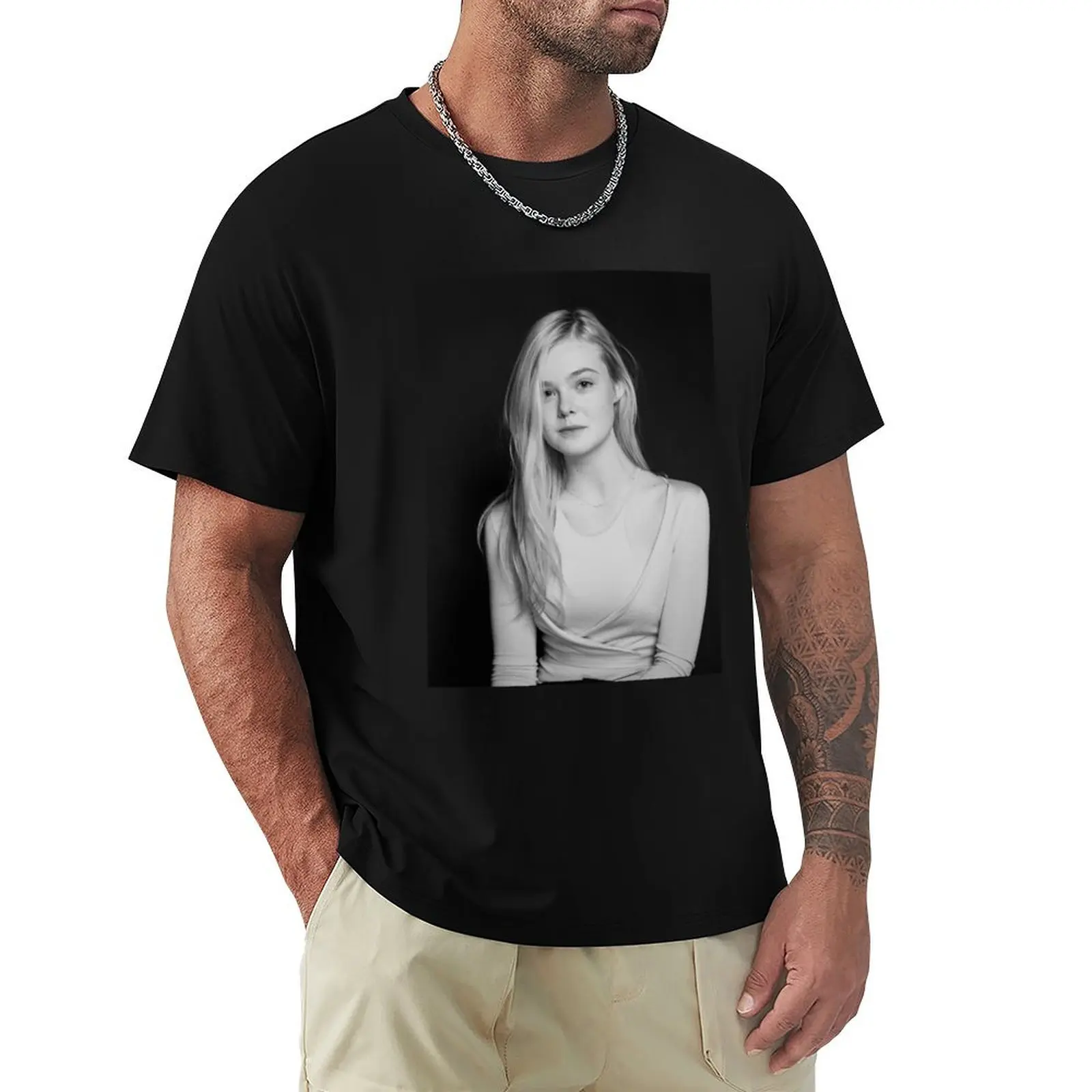 Футболка Elle Fanning рубашки с рисунком эстетическая одежда мужская дизайнерская