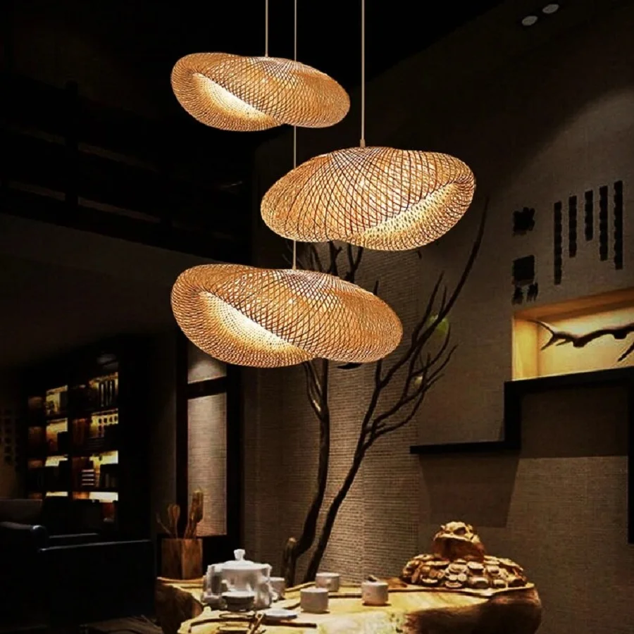 Подвесная лампа ручной работы в стиле Wabi sabi