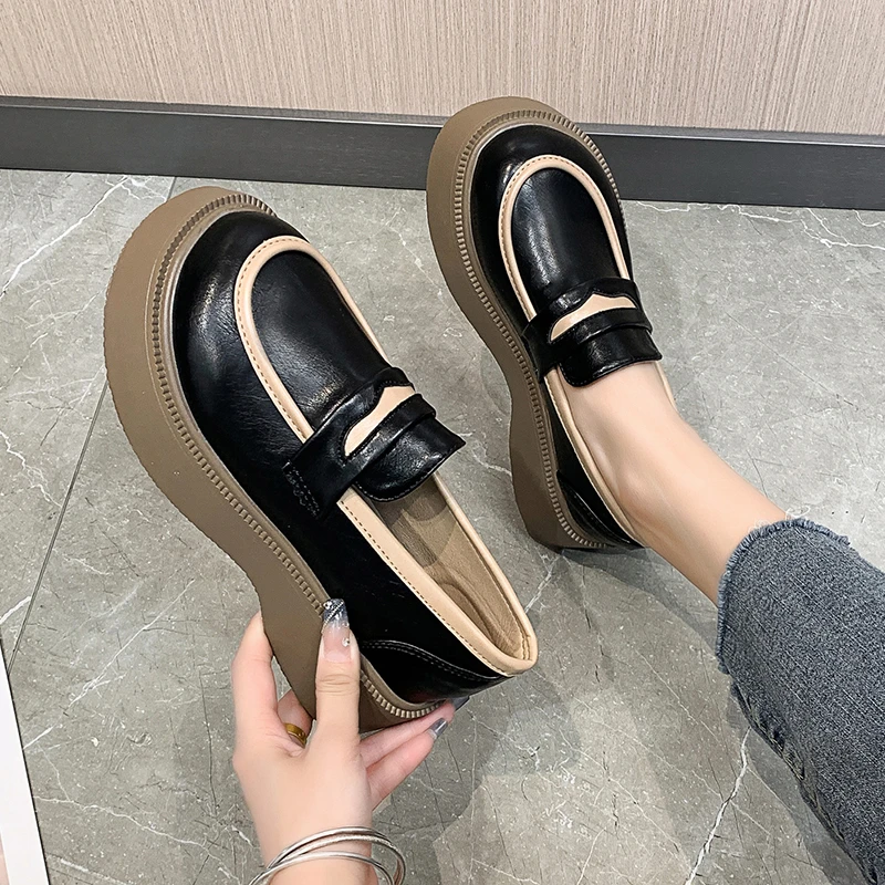 

Новинка 2022, модные женские туфли мэри джейн в повседневном стиле, однотонные весенние туфли-оксфорды в стиле ретро в стиле "Лолита"