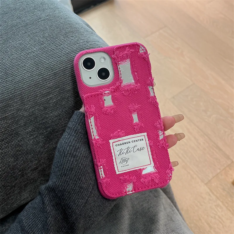 Классический Ins корейский милый джинсовый холщовый чехол для телефона iPhone 15 Pro 11 12