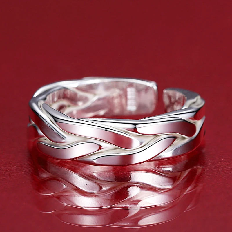 

Handmade Domineering Men's Ring Opening Silver Single Index Finger Ring Element Personality Ring