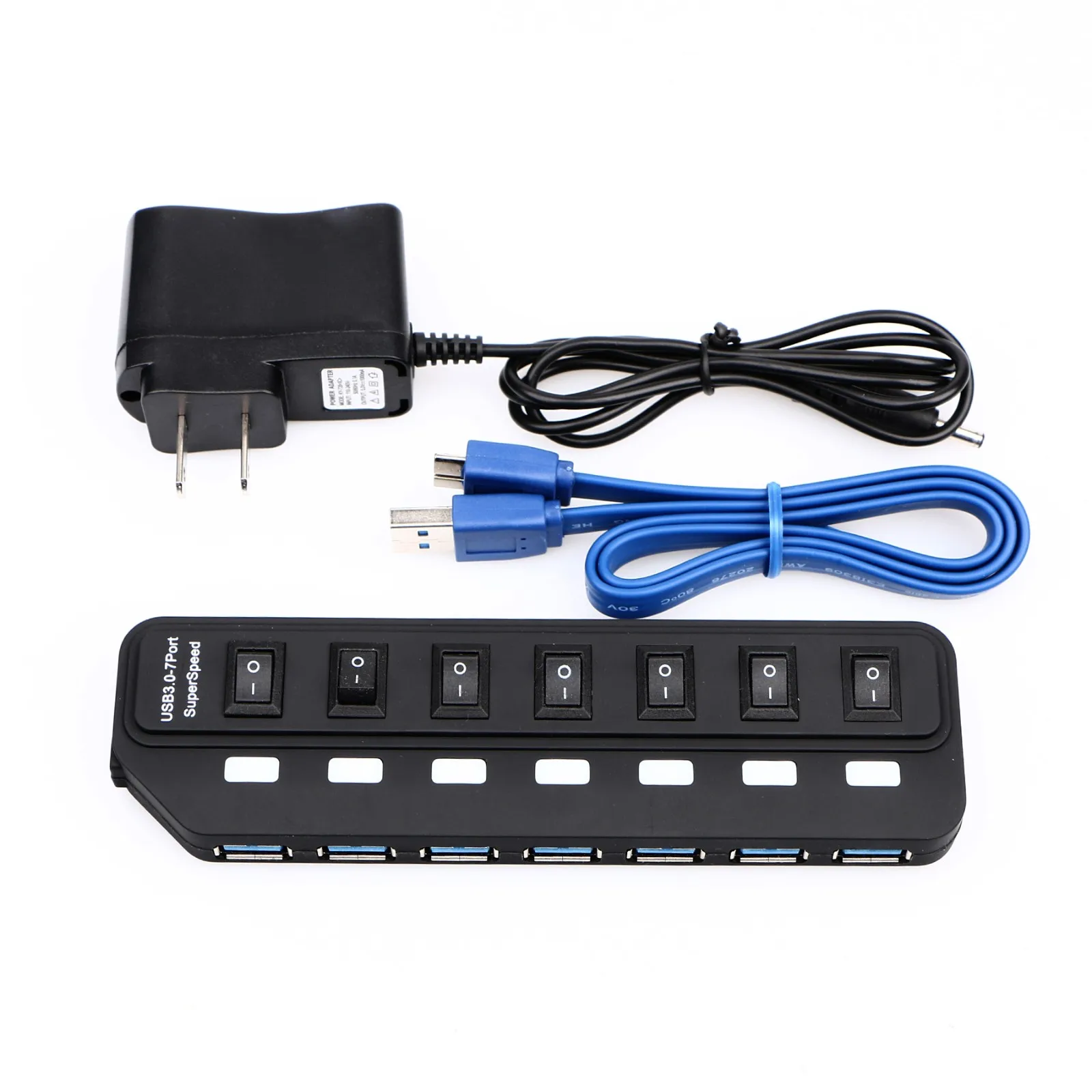 

USB Hub 3.0 7 Port High Speed Multi Splitter Power Adapter Switch Multiple Expander 3.0 For Laptop Pc Computer Accessories