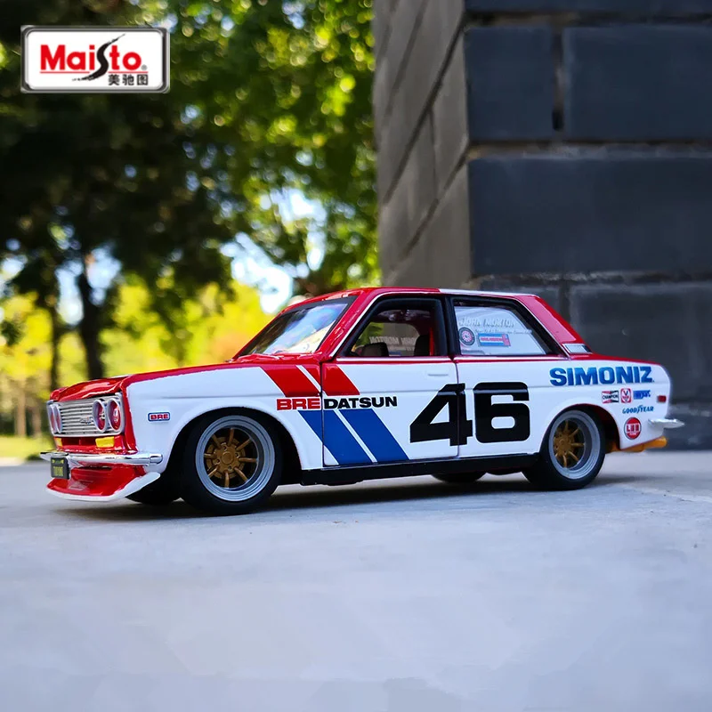 

Модель гоночного автомобиля Maisto 1:24 1971 BRE Datsun 510 из сплава, модель металлического спортивного автомобиля, имитация коллекции, детские игрушки в подарок