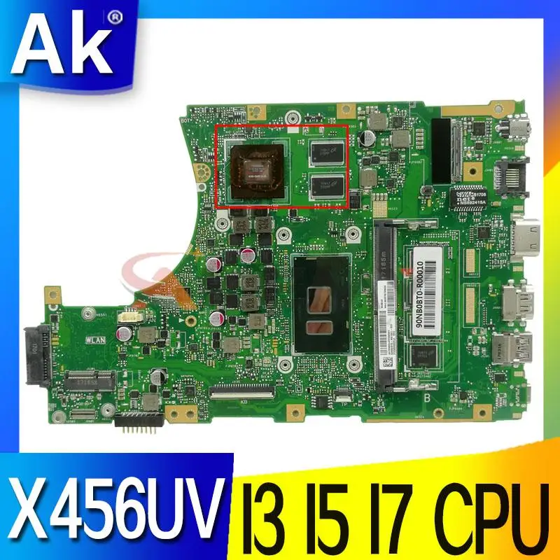 

X456UV MAINboard For ASUS X456UF X456UJ X456UQ X456UB A456U X456URK X456 Laptop Moainrboard DDR4/DDR3 4GB I3 I5 I7 CPU 100% Test