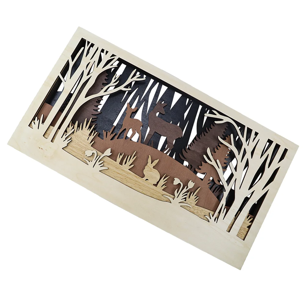 

Деревянное ремесло, Украшение Лесной сцены, деревянный дом, белка, лес, стена, офис