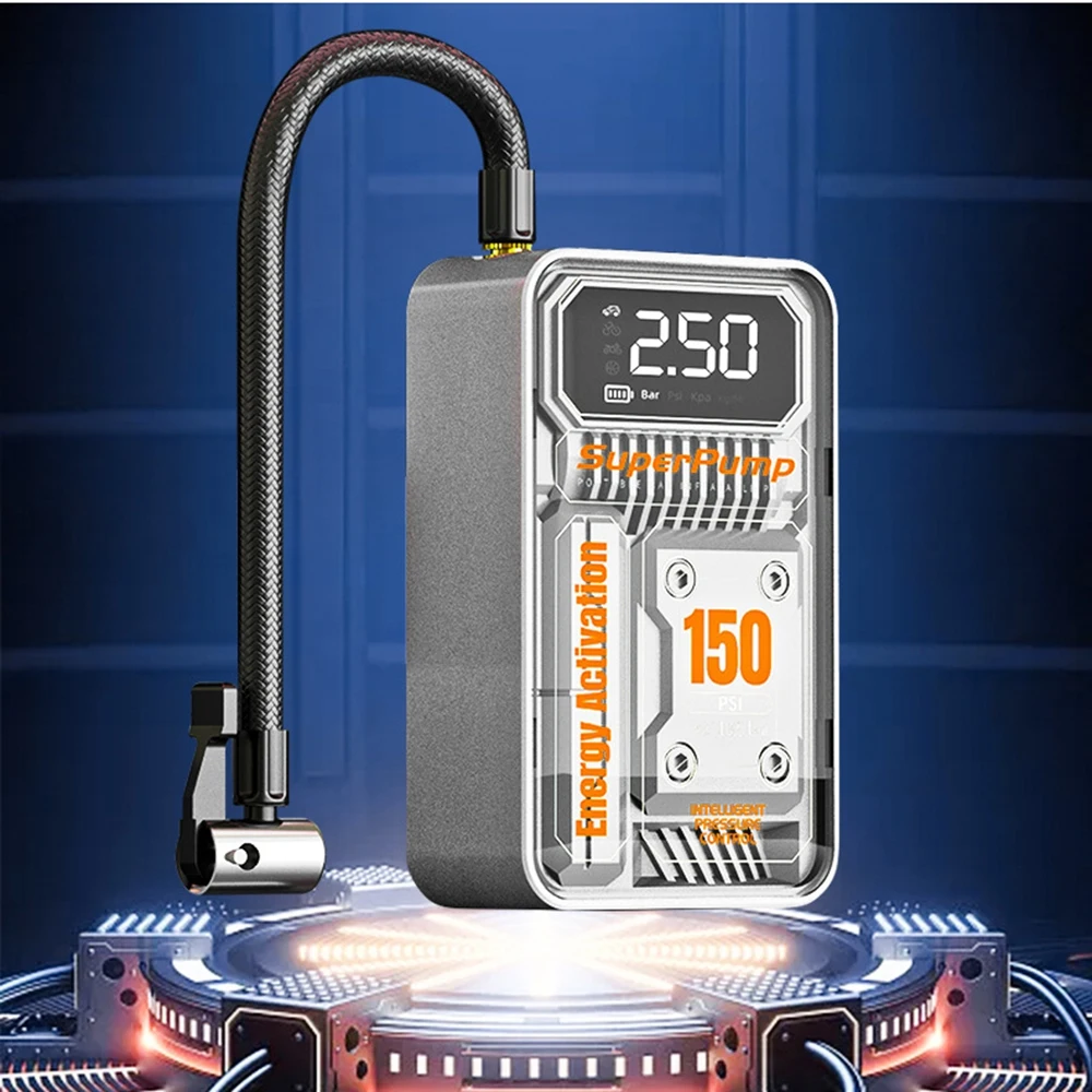 

Portable Air Compressor For Car Tires Auto Tyre Inflator Air Pump Power Bank 2 in 1 Wireless Electric Motorcycle Inflatable Pump