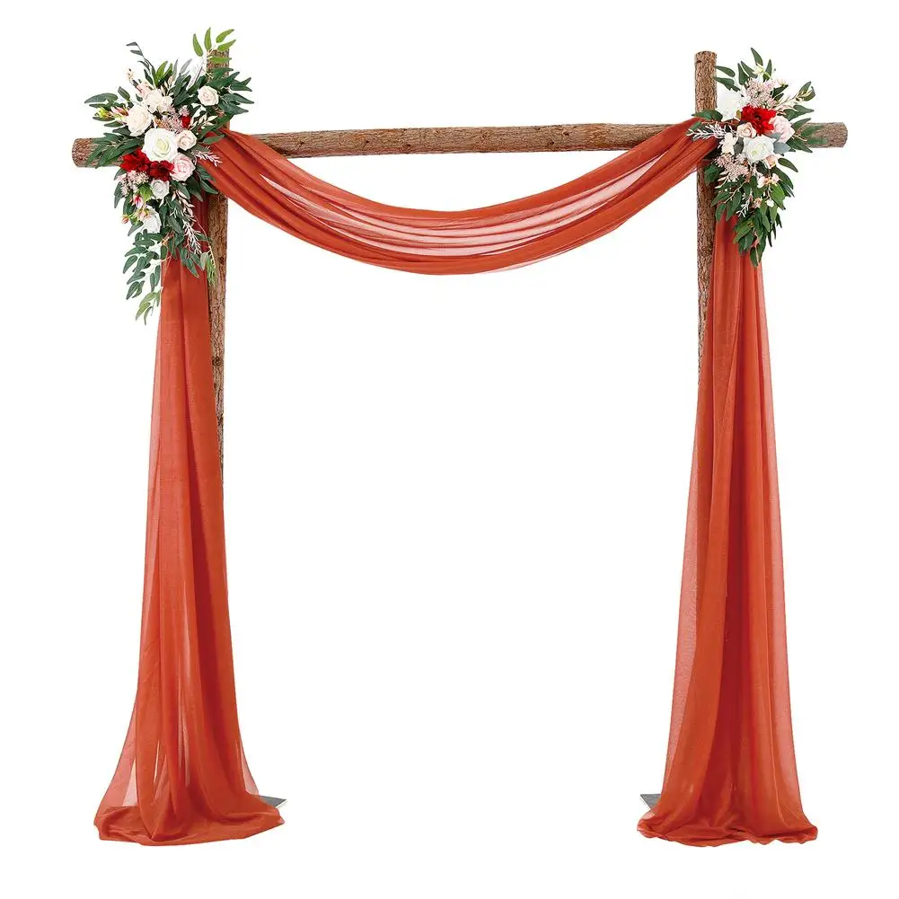 

70*550cm Wedding Arch Drape Sheer Crystal Wedding Silk Tulle Chiffon Fabric Draping Curtain Party Backdrop Party Ceremony Decor