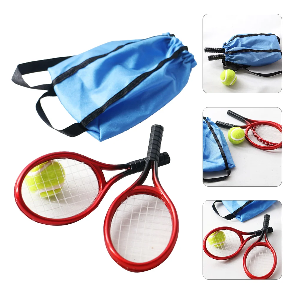 

Tennis Racket Tool Minihouse Badminton Model Toy Decor Bat Miniature Kids Desktop Mini Props Photography Toys Decorative Funny