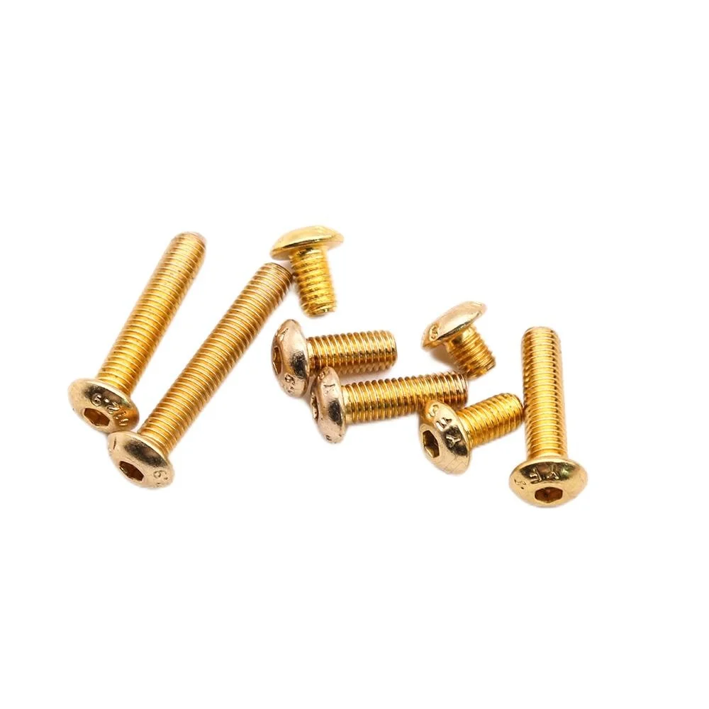 

Round Head Socket Screw Grade 12.9 Allen Key Bolts Screws Alloy Steel Titanium Plating Gold IS07380 Metric M2 M2.5 M3 M4 M5 10x