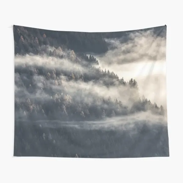 

Foggy Forest Trees In The Woods Tapestry Blanket Beautiful Bedroom Towel Hanging Mat Room Printed Wall Living Decor Bedspread