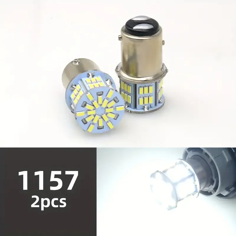 Фото 100 шт. светодиодных ламп 1156 1157 BA15S P21W с чипом 3014, 54 SMD, для замены задних фонарей и указателей поворота автомобиля, 12-24В, 6000K №1