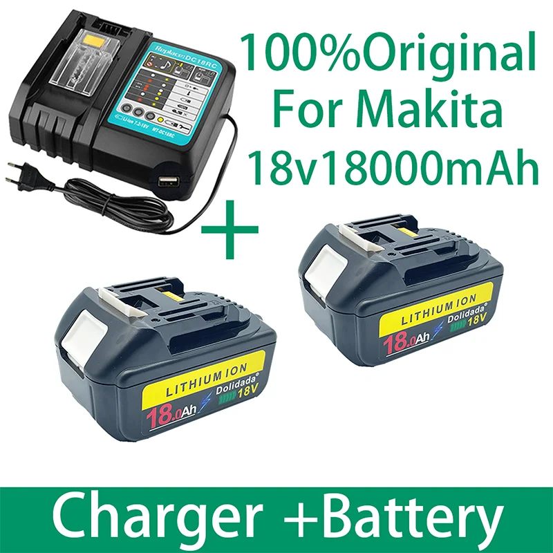 BL1860 Rechargeable Battery 18 V 18000mAh Lithium ion for Makita 18v BL1840 BL1850 BL1830 BL1860B LXT 400+charger | Электроника