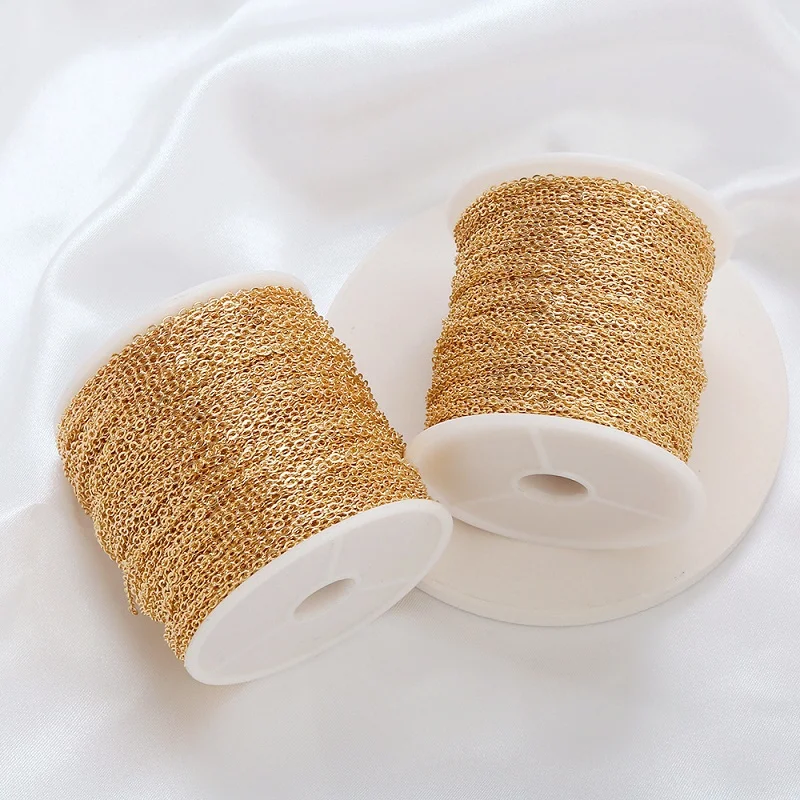 1 м 14К металлизированная латунная кабельная цепь Роло Линк насыпью для поиска