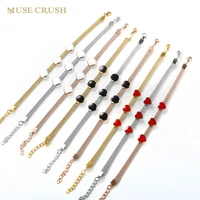 muse crush high quality stainless steel bracelet trendy mesh colorful enamel charm bracelet for women men jewelry party gift