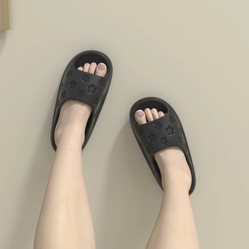 Fashion Platform Slippers For Women EVA Summer Bathroom Pool Slides Beach Flower Soft Thick Sole Sandals Man Antiskid Funny Shoe