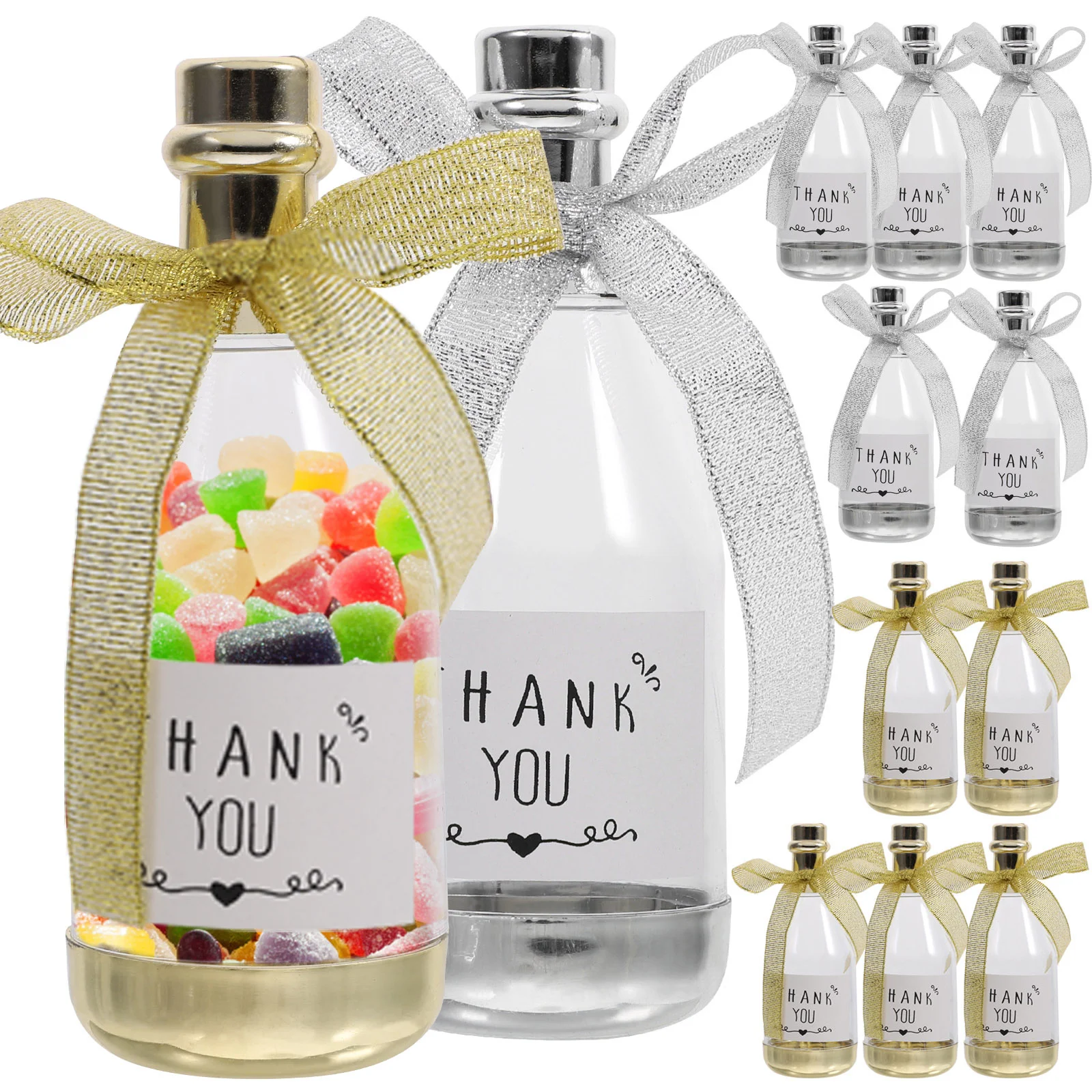 

12Pcs Wedding Party Favors Box Bottle Shaped Party Favors Box Clear Treat Containers