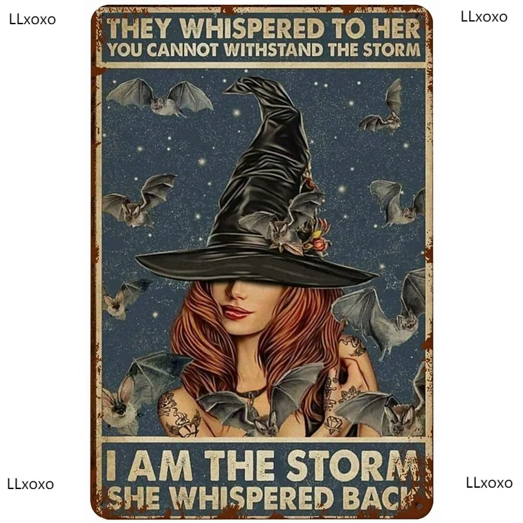 

halloween witch tin sign wall art fun retro vintage poster metal painting coffee bar bar restaurant home wall decor crafts