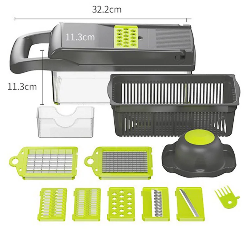 

Vegetable Cutter Manual Fruit Slicer Grater Kitchen Accessories Peeler Supplies Potato Carrot Shredders Chopper Drain Basket