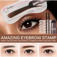 one step eyebrow stamp shaping kit makeup waterproof sweatproof contour stencil tint natural stick hairline contouring powder
