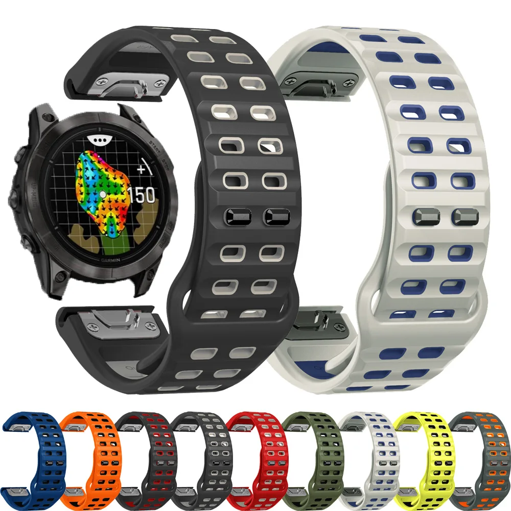 Ремешок силиконовый для Garmin Fenix 8 E 7X 6 6X Pro 5X Plus