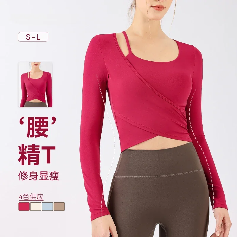 Женские спортивные футболки с короткими рукавами и квадратным вырезом тонкие