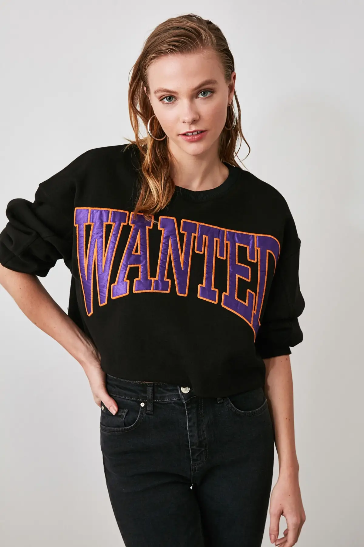 

Black Crop Örme Şardonlu Sweatshirt Christmas gift