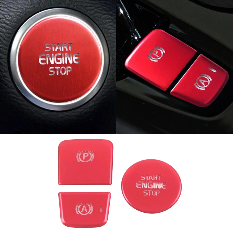 

For Volvo XC40 2018 2019 2020 2021 Electronic Handbrake P Light Parking Switch Start Up Button Sequin Protector Cover Decoration