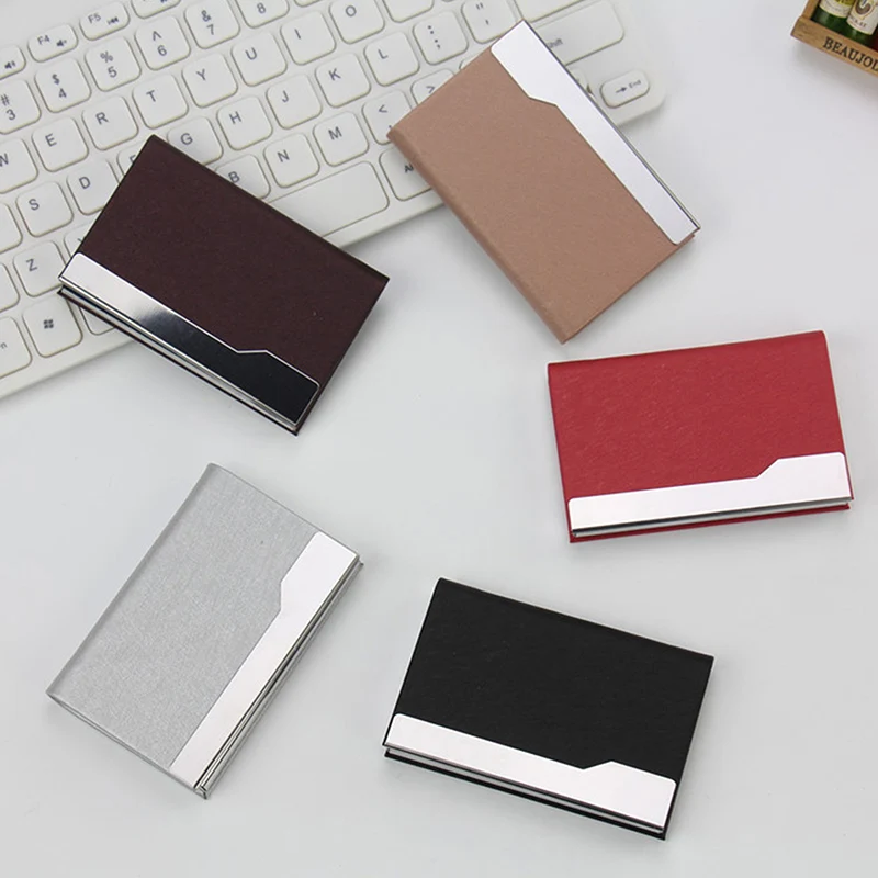 Luxury Aluminum Business Card Holder With Magnetic Buckle Slim Pocket Name Card Holder Stainless Steel Credit Card ID Case