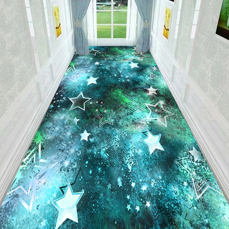 Small Stars Path 3D Carpets Long Corridor Hallway track Rug Living Room Bedroom Area Rug Anti-Slip Kitchen Mat Floormat Indoor