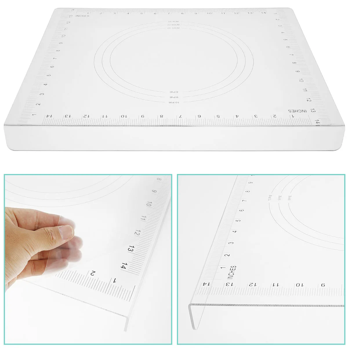 

Acrylic Cutting Board Anti-Slip Transparent Cutting Board with Scale and Lip Edge Rectangle Cutting Board Reusable Chopping
