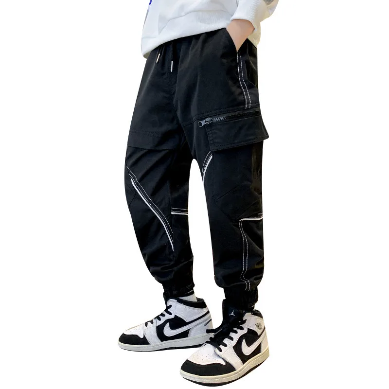 

Teen Boys Sport Pants 2022 Casual School Boys Pencil Cargo Pants Cotton Long Trousers Kids Elastic Waist Sweatpants For Teenager