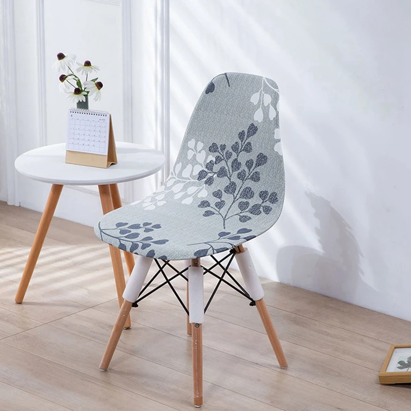 

Shell Chair Cover Stretch Spandex Cheap Chair Covers Dining Seat Cover Nordic Printed Protector For Home Bar Hotel Party Banquet