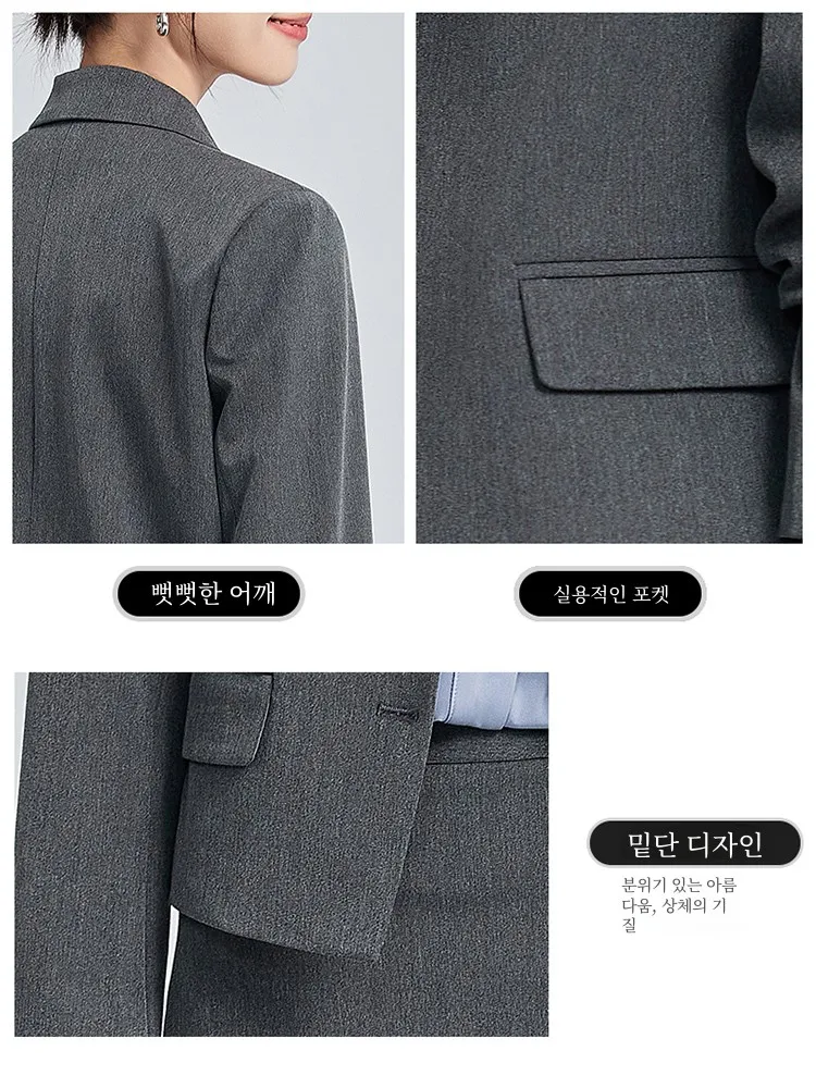 Gray Small Suit Dress Outfit Women Spring and Autumn Professional Interview Guest look Commuter Workplace Temperament S...