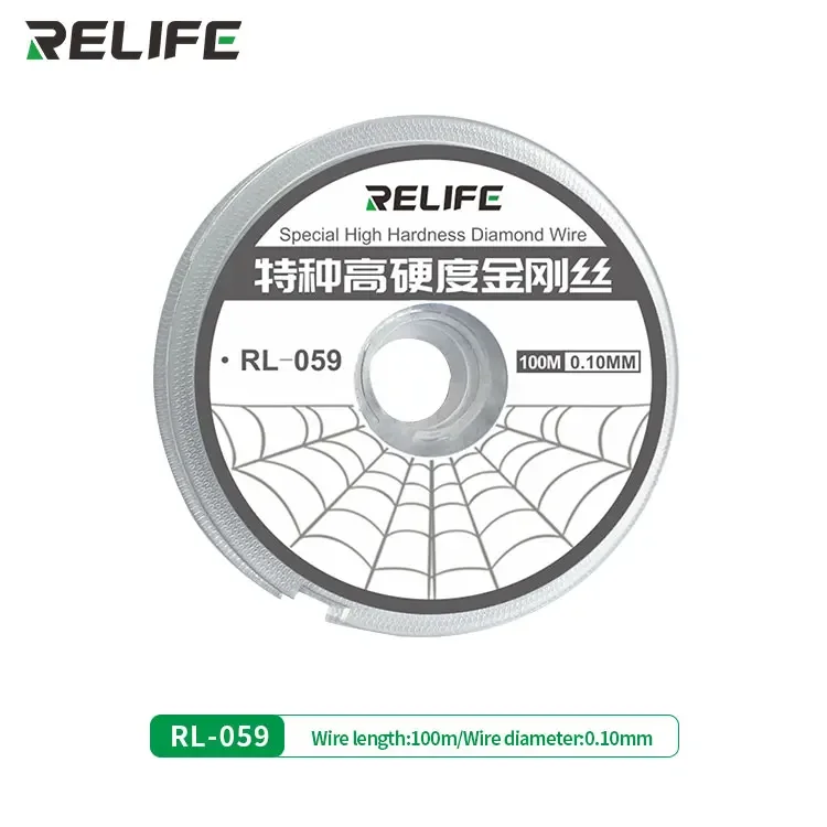 

Алмазная Проволока RELIFE RL-059 высокой твердости, режущая молибденовая проволока 0,05 мм для разделительной линии ЖК-экрана