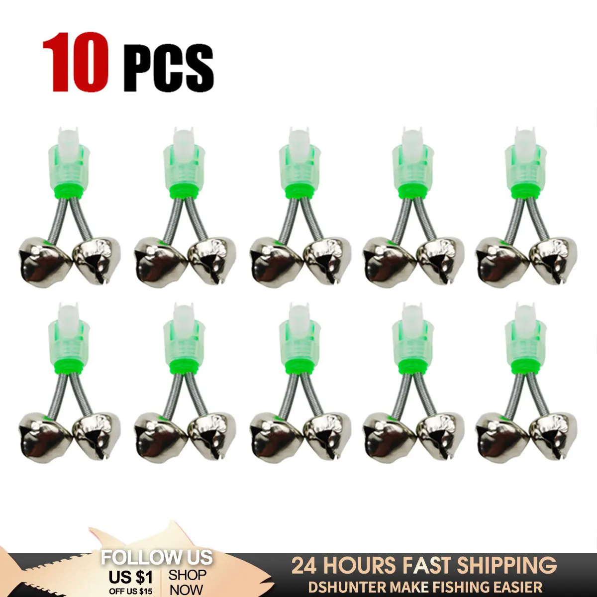 

1/5/10PCS Fishing Bells Bite Alarms Fishing Rod Clamp Tip Clip Bells Ring Carp OutdoorFishing Accessories Tackle Fish Alarm