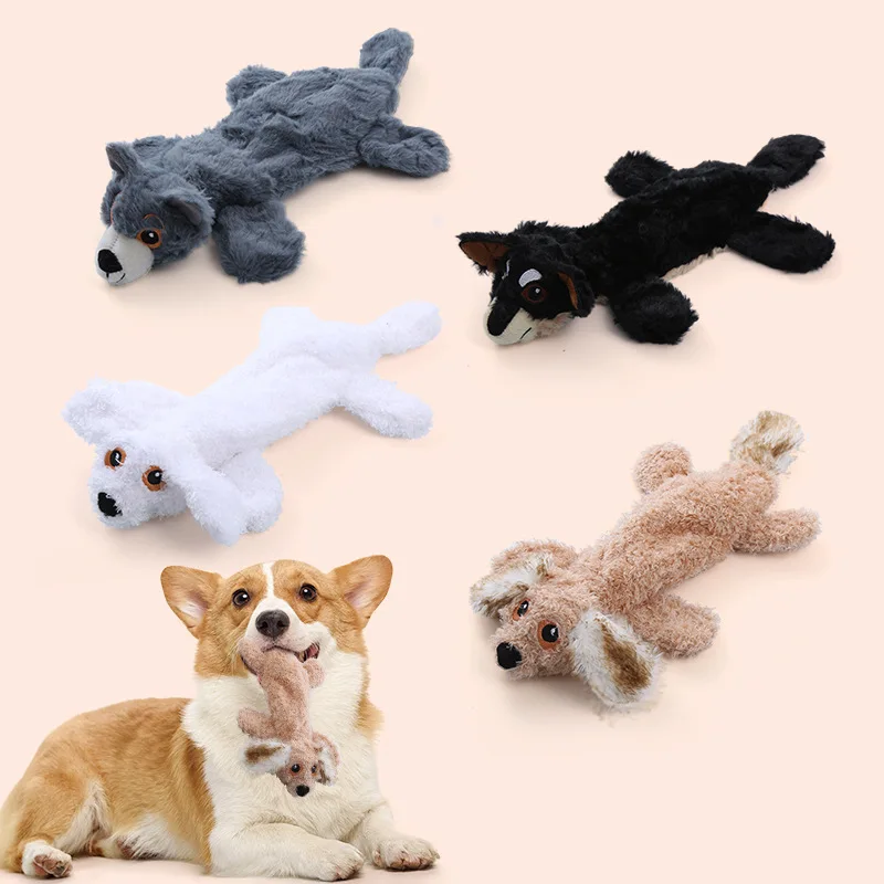 Funny Simulated Animal No Stuffing Dog Toy with Squeakers Du