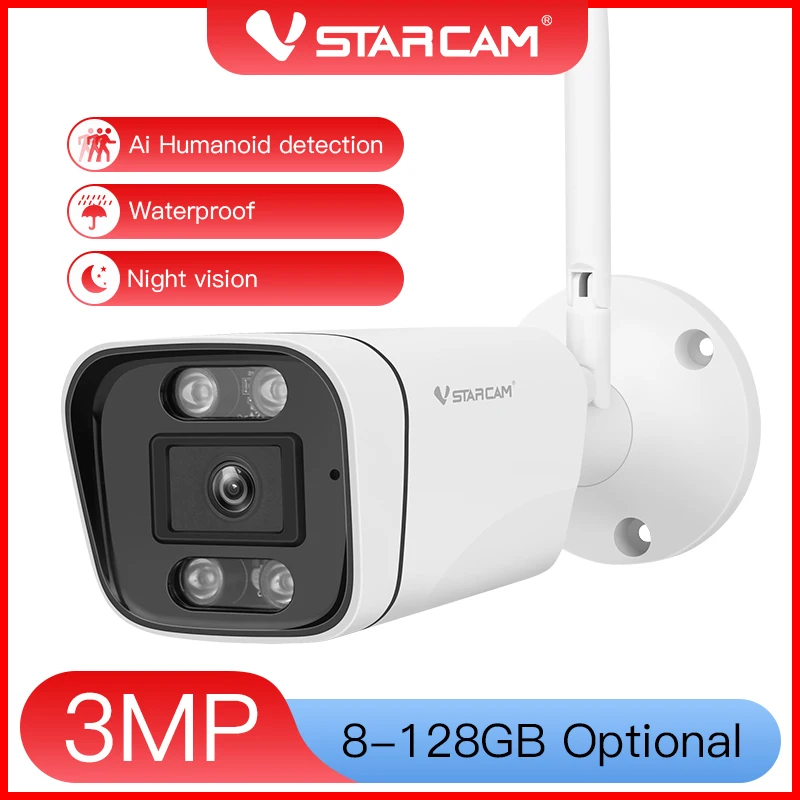 

IP-камера Vstarcam 3 Мп уличная с поддержкой Wi-Fi и функцией ночного видения