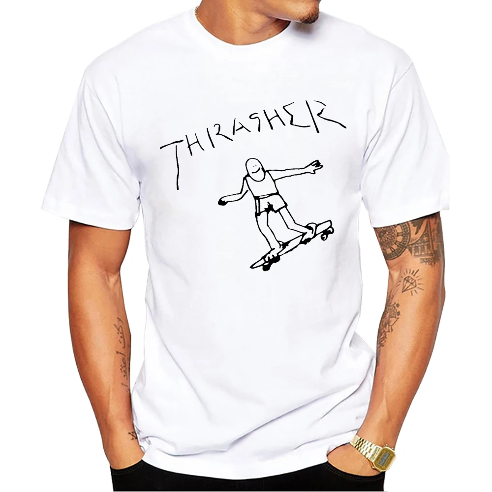 TEEHUB Casual Trasher Männer T-Shirt Mode Cartoon Lemur Gedruckt Hipster T-shirts Kurzarm t shirts Basic Tee – Detail 6