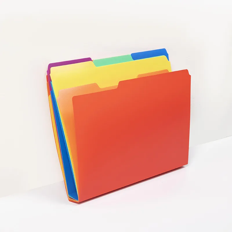 

6pcs Reinforced File Folders, Extra Durable, Poly Reinforced Edges, Assorted Colors, A4 Letter Size, 1/3 Cut Tabs Manila Folder