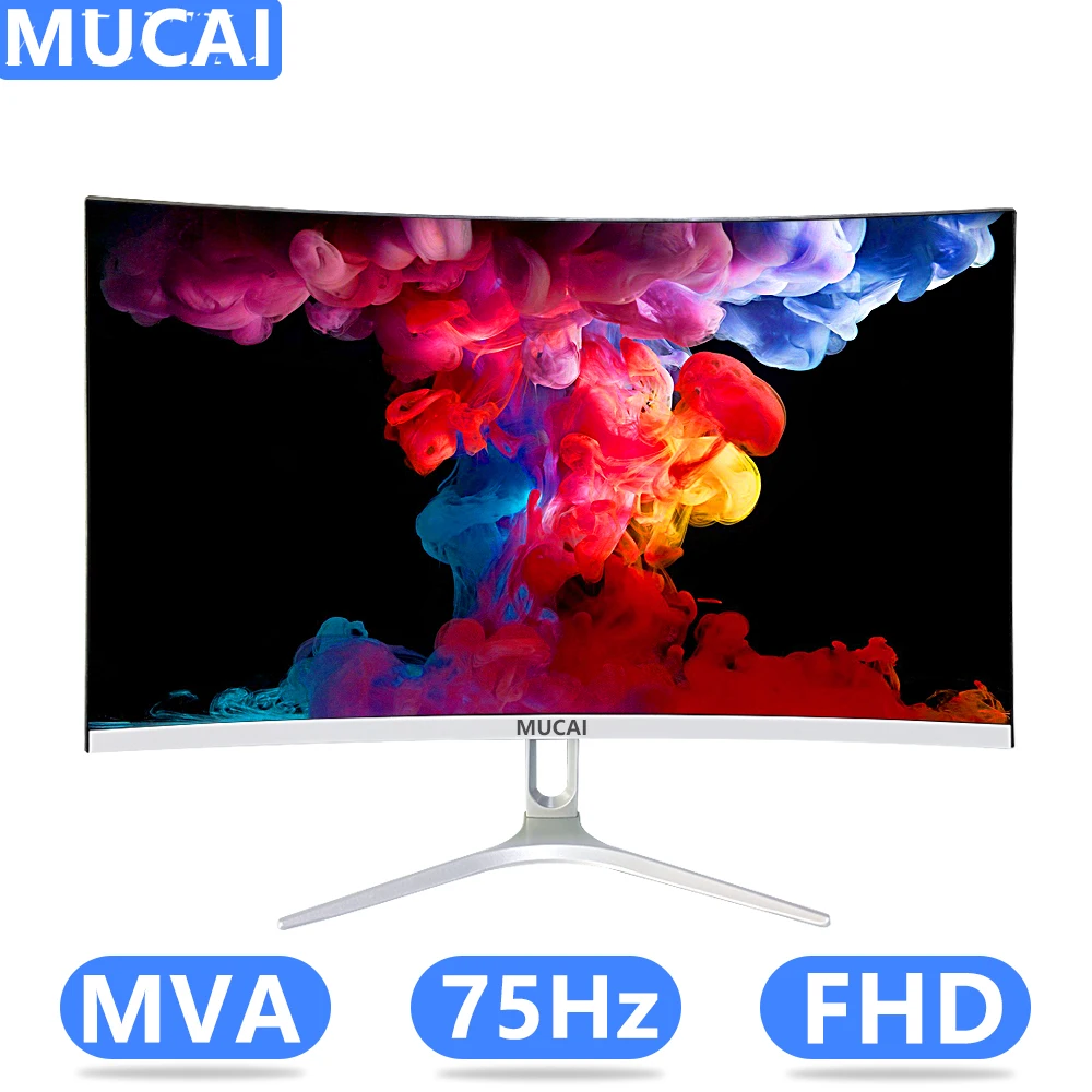 

ARUR 24/27 дюймовый изогнутый монитор 75 Гц PC Lcd FHD компьютерный экран для настольного компьютера игровой дисплей MVA панель светодиодный 1080P HDMI-Совместимость/VGA