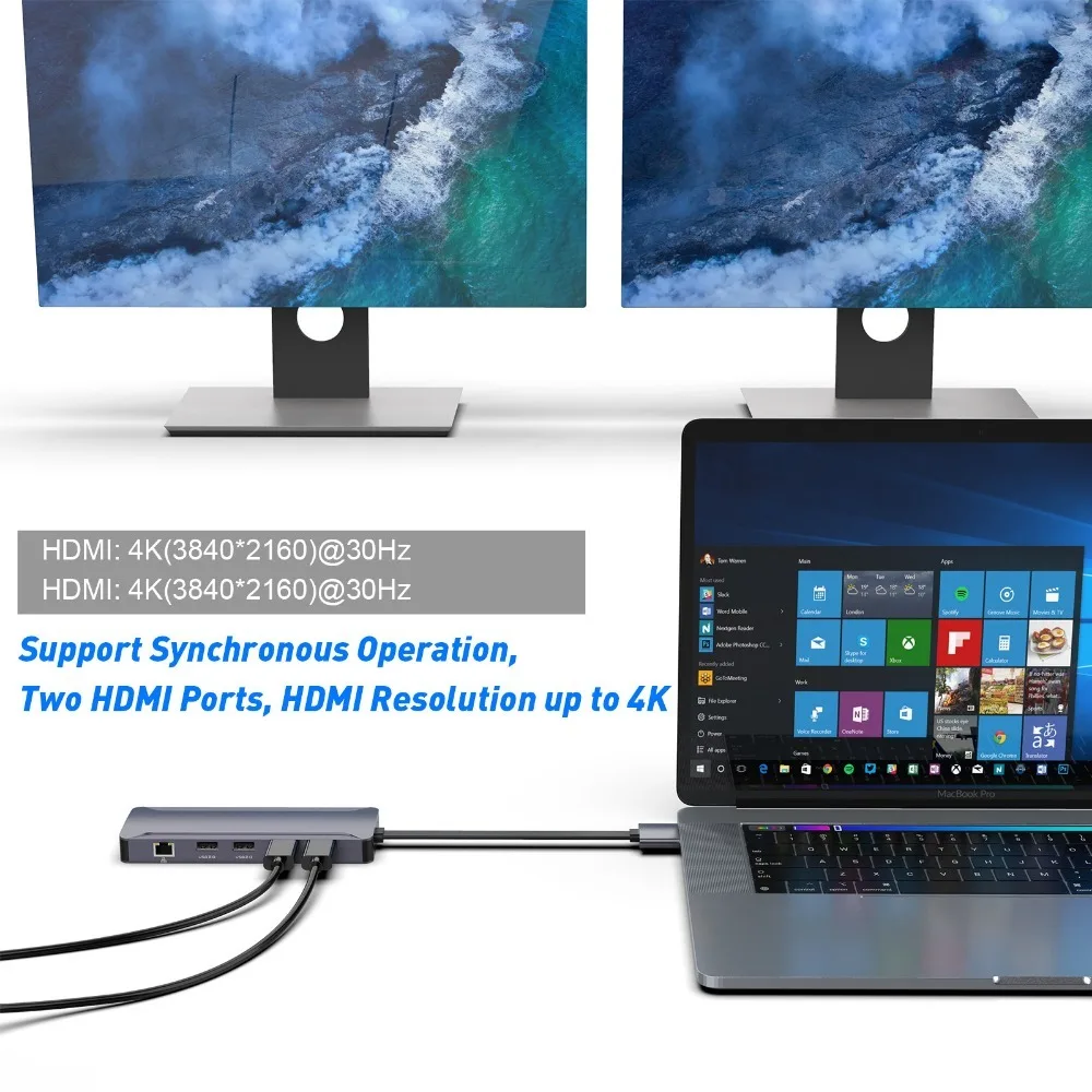 Разветвитель USB Type-C 13 в 2 высокоскоростной RJ45 1000 Мбит/с