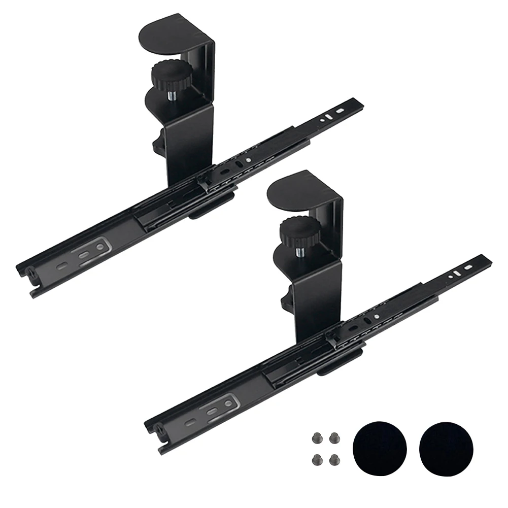

1pair Clamp Rail Set Easy Install Heavy Duty Pull Out Durable For Keyboard Tray No Punching Accessories Ergonomic DIY Under Desk