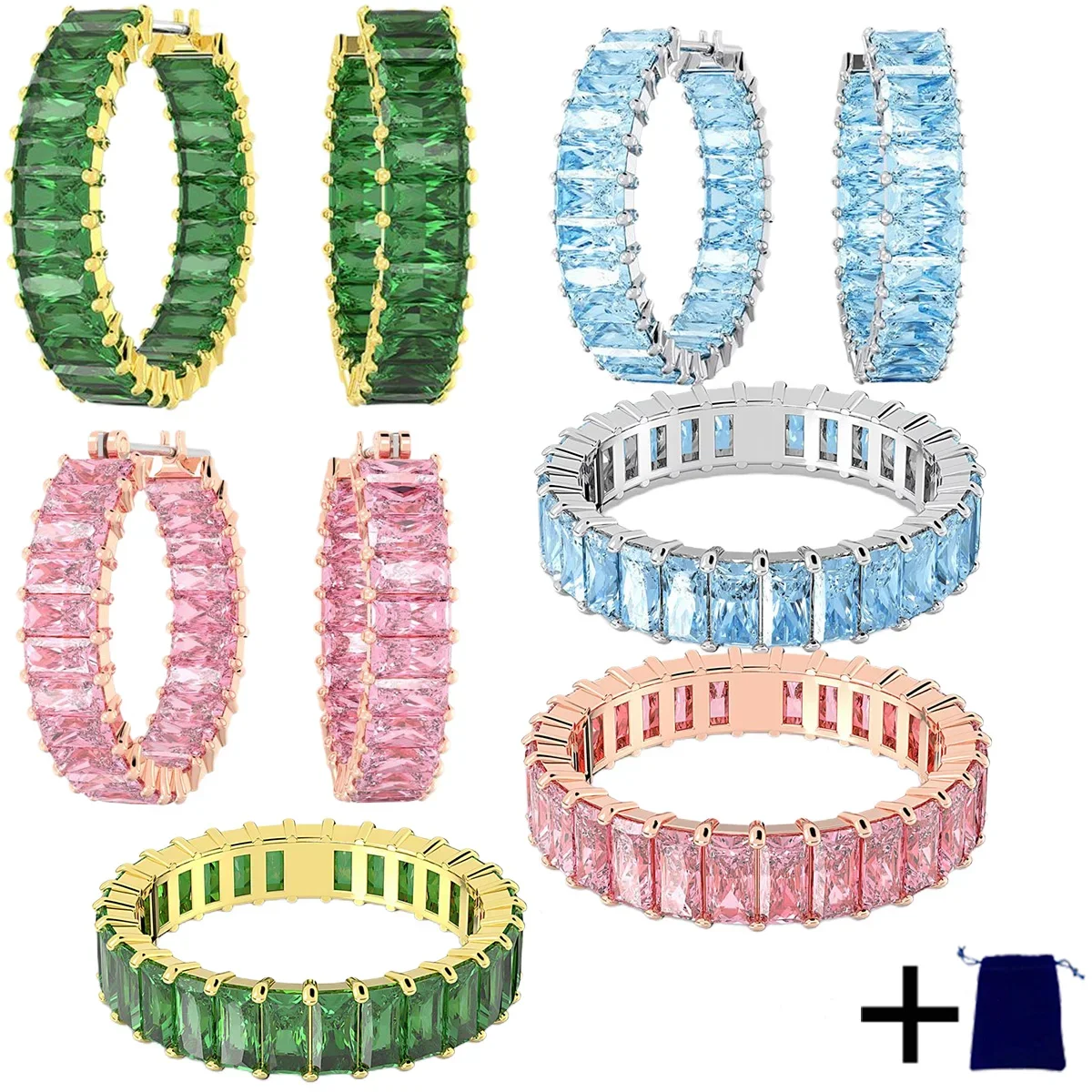 2024 европейские и американские высококачественные женские кольца серьги простые